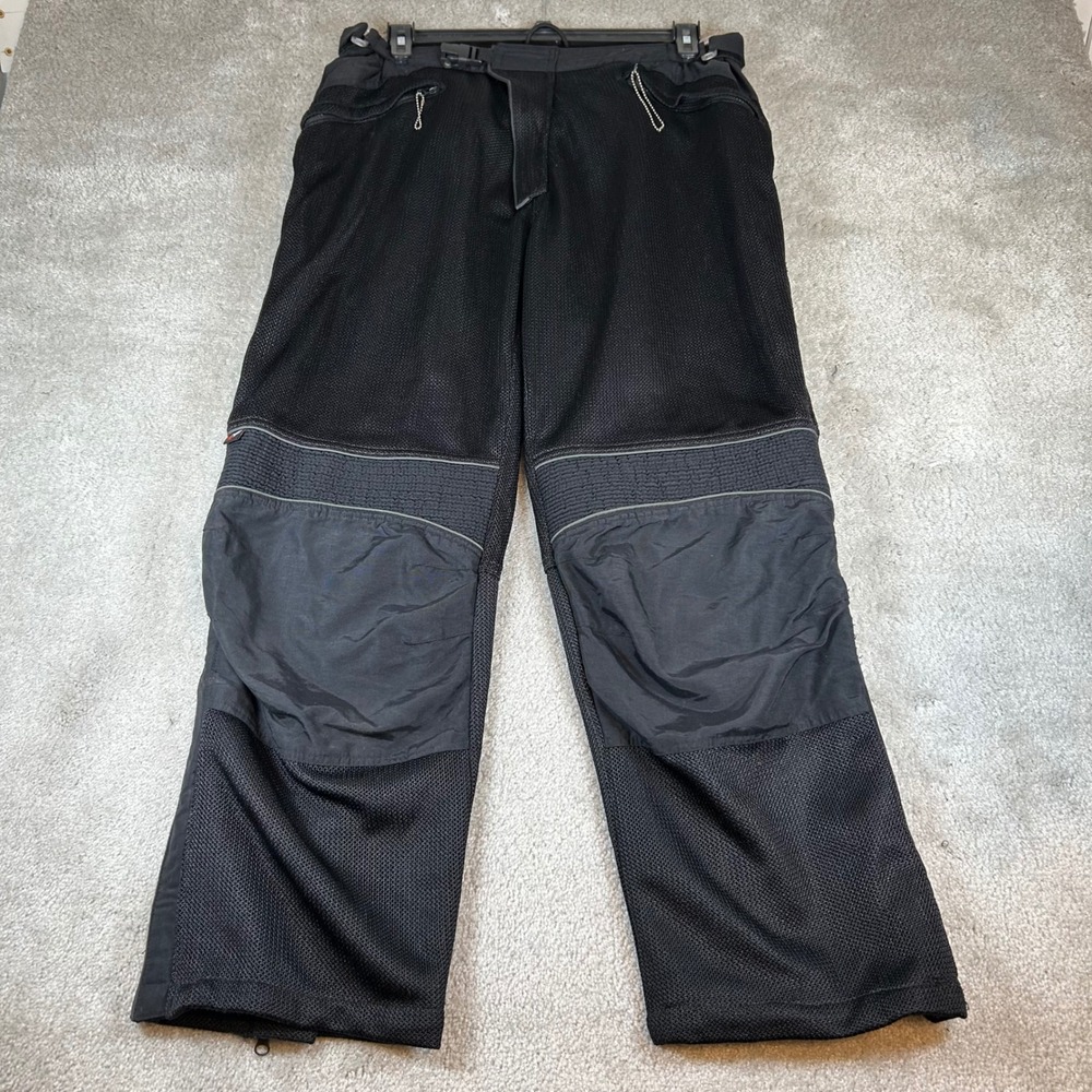 Joe Rocket Motorcycle Pants Mens 2XL Short Black Mesh Textile Padded Riding Gear